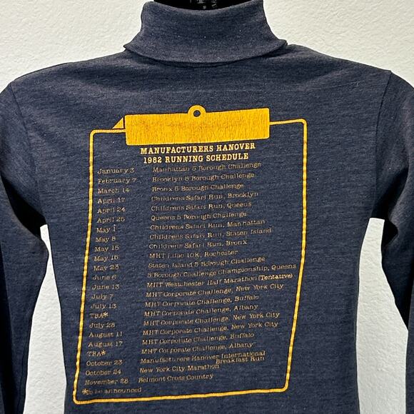 Vintage 80s 5 Borough Runners T Shirt Mens XS X-Small Blue Manufacturers Hanover - Picture 6 of 9